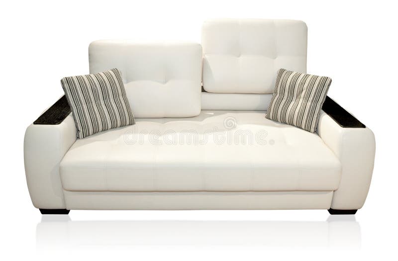 Sofa on white stock photo. Image of decor, interior, cushion 16440304