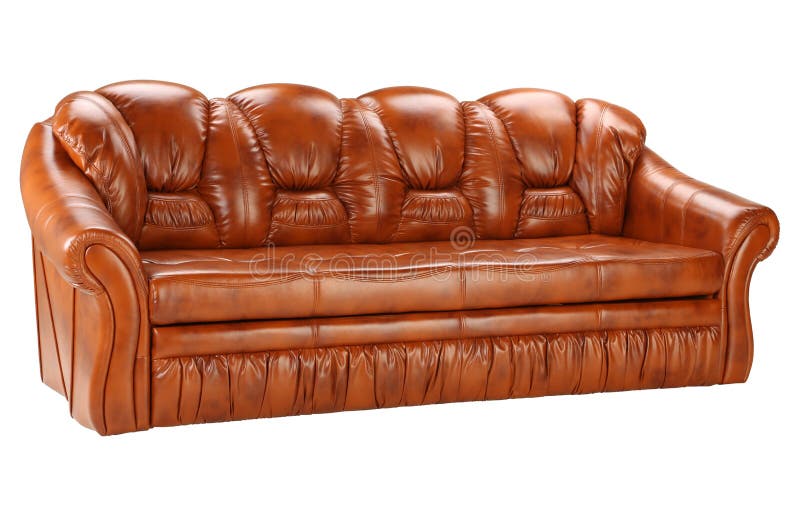 Sofa on white stock image. Image of relax, leather, comfortable 43384477