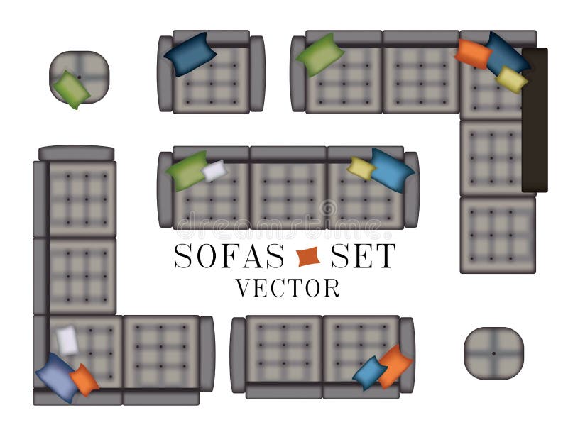 Furniture in top view stock vector. Illustration of construction - 83883059