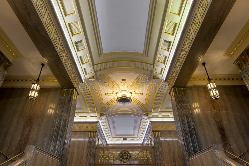 Soffitto del municipio di kansas fotografie stock