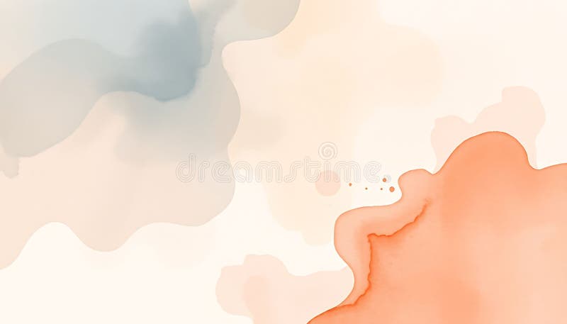 Soft abstract watercolor background texture pastel orange blue subtle blending. Stock Photo, Generative AI royalty free illustration