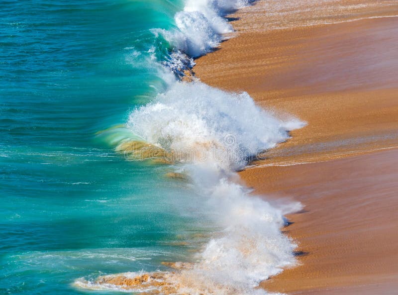 Soft Blue Ocean Wave on Sandy Beach. Background Stock Image Image of
