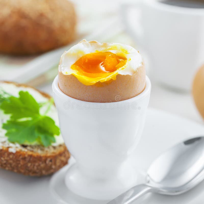 Soft boiled egg breakfast stock photo. Image of international - 76039264
