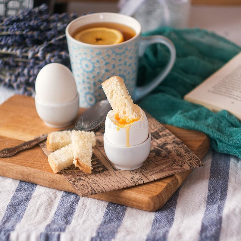 Soft Boiled Eggs for Breakfast with Toast Stock Image Image of healthy, fruits 86235883