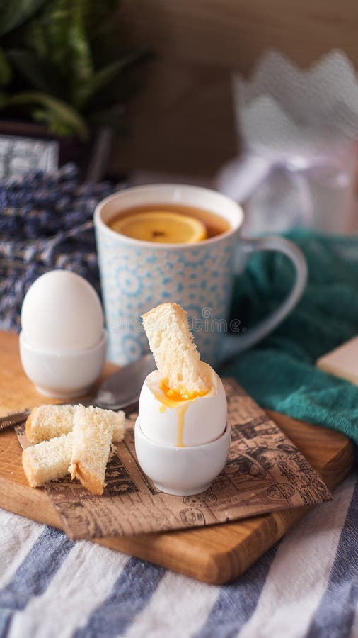 Soft Boiled Eggs for Breakfast with Toast Stock Image Image of healthy, fruits 86235883