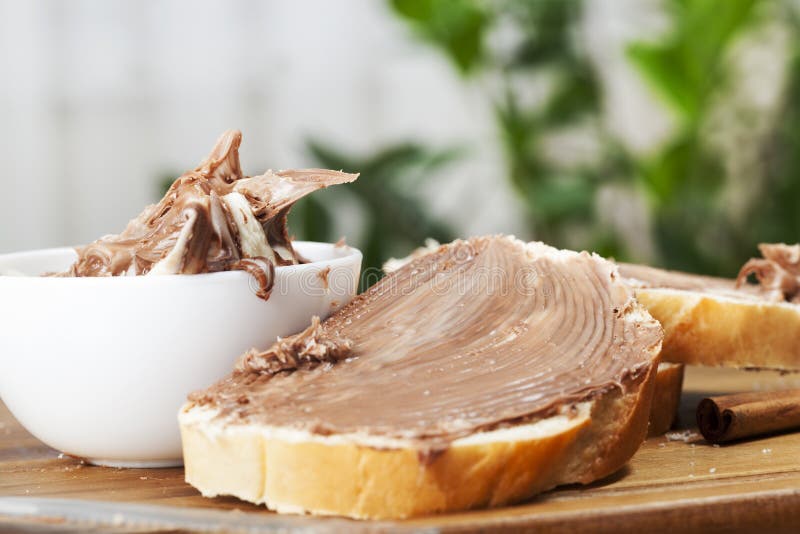 soft chocolate butter and white bread