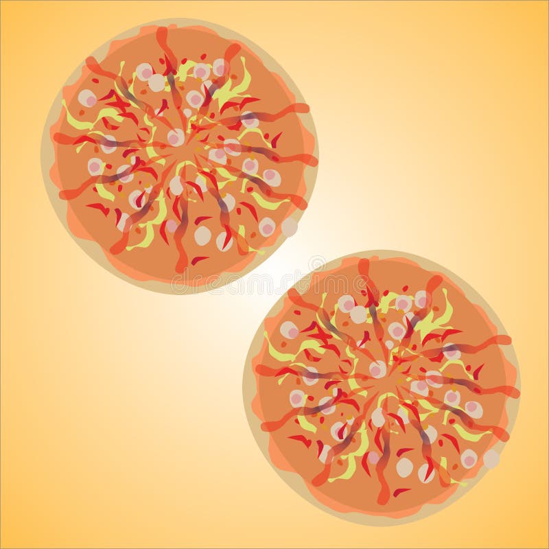 In soft colors pizza royalty free illustration