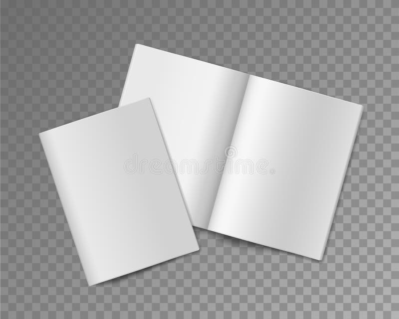 Empty book mockup. Opened 3d realistic booklet or brochure soft