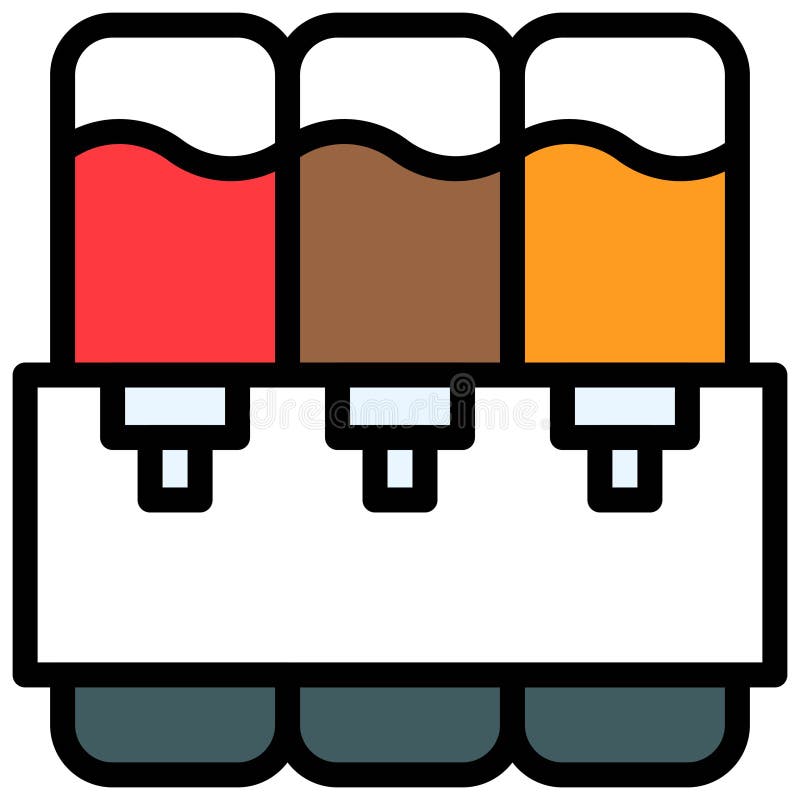Soft Drink Dispenser Icon, Beverage Filled Vector Illustration Stock