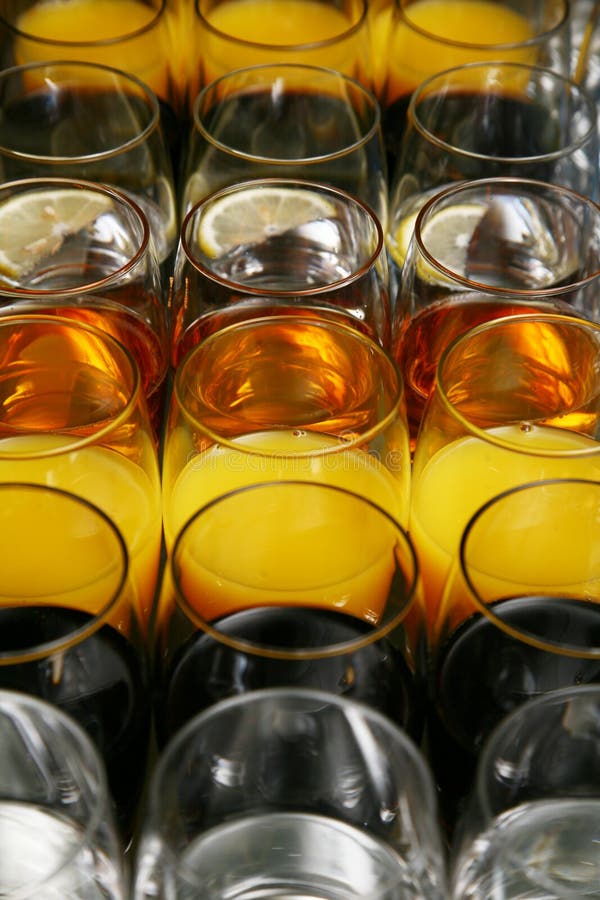 Soft drinks in glasses. stock image. Image of orange 17243541