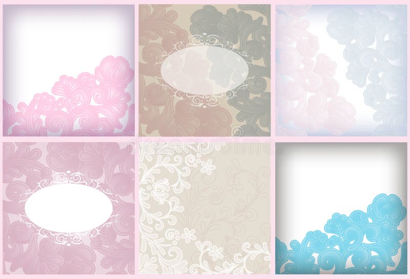 Soft floral background set