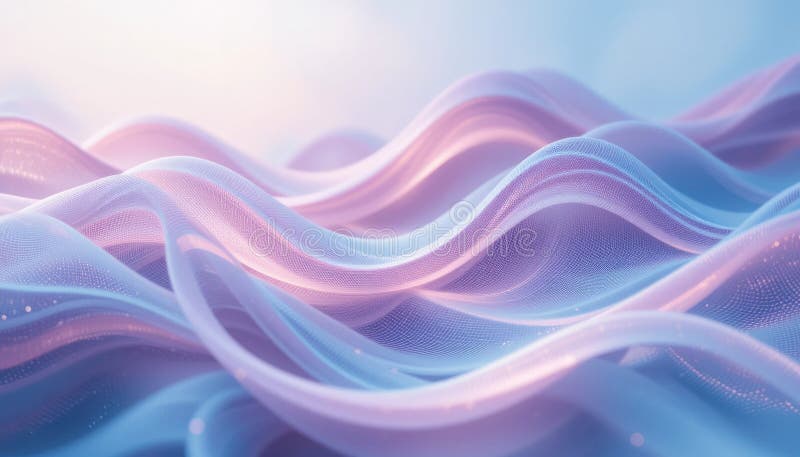 Abstract Pastel Waves: Serene Digital Fabric Texture Background royalty free illustration