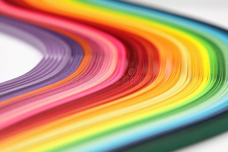 Paper Strips In Rainbow Colors, Can Use As Background Stock Photo