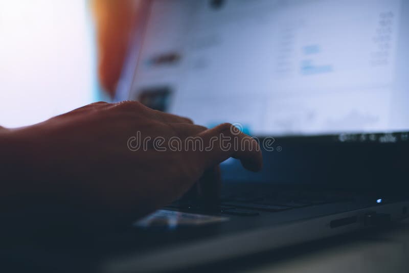 Soft focus, developer programmer typing and checking Website on laptop professional computer at the room office stock photo