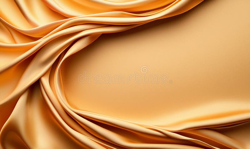 Soft folds of golden fabric create elegant and luxurious background perfect for various design projects smooth texture and warm stock illustration