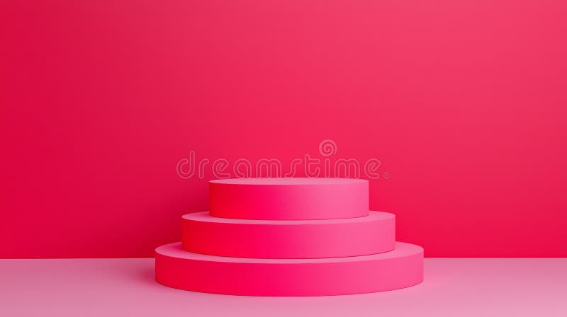 Soft Glowing Round Podium on Pink Background for Display and Presentation Purposes royalty free illustration