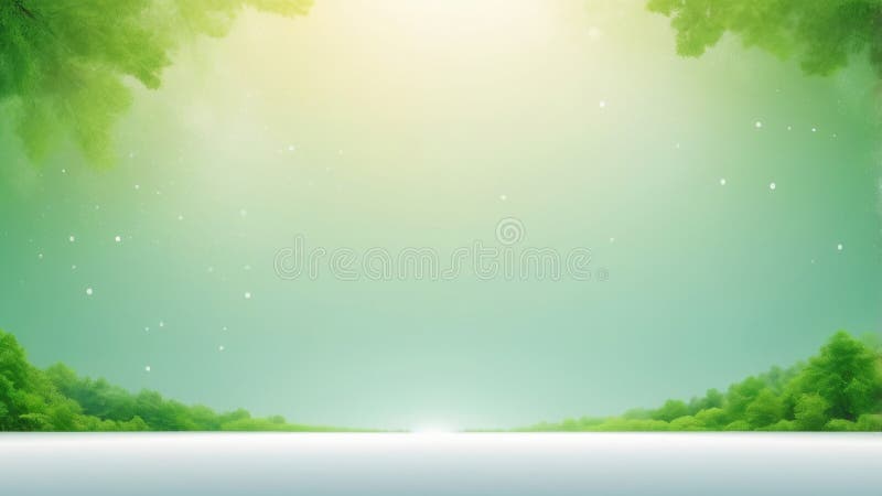 Soft green background with blurred trees stock illustration