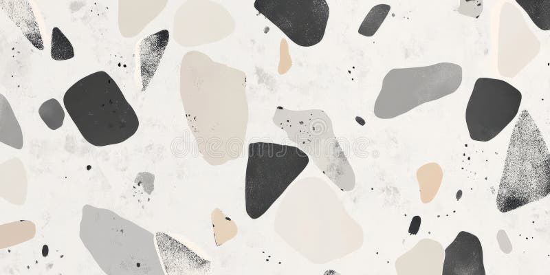 A soft grey background with abstract, fragmented shapes scattered across the design. The irregular royalty free stock images