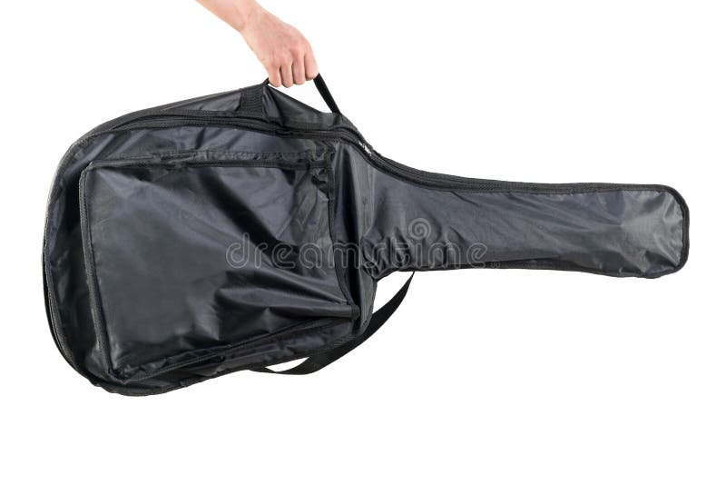 Soft Guitar Case Hand White Background Acoustic Electric Guitar