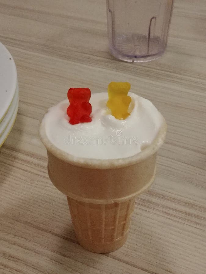 Ice Cream with Gummy Bears stock photo. Image of gummy 123791758