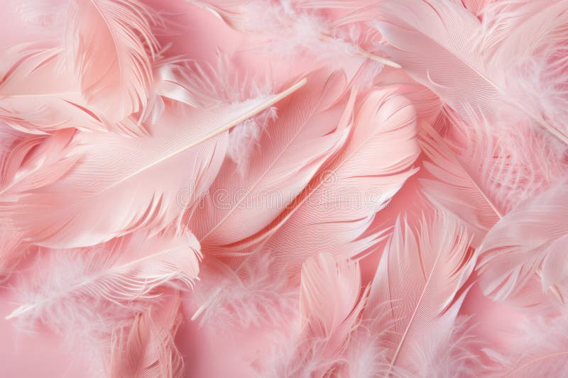 Soft Pink Feathers Texture. stock illustration