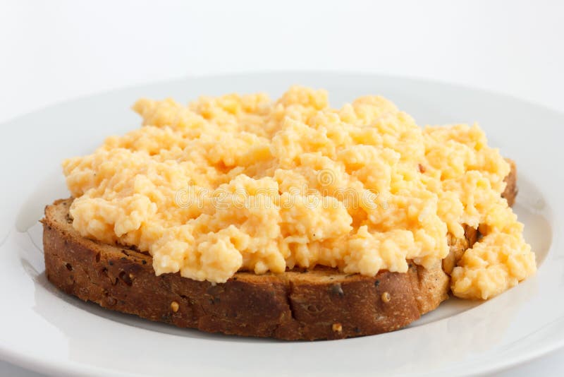 Soft scrambled eggs stock photo. Image of rustic, toasted - 42381646