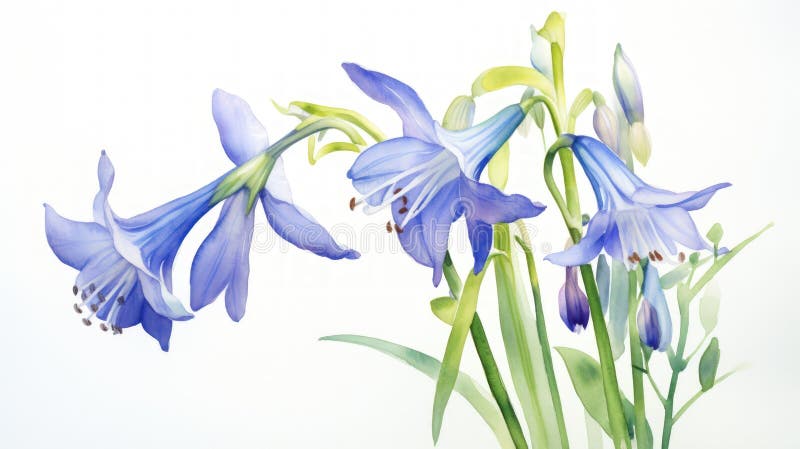 Acuarelă fină de apă senină generată de calmarea pașnică albastră stock illustration