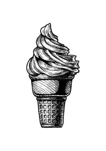 Soft Serve Ice Cream Cone Stock Illustrations – 5,003 Soft Serve Ice ...