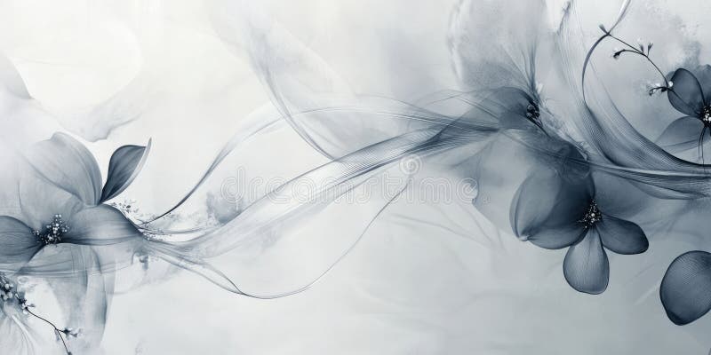 A soft, silver grey background with abstract, organic shapes flowing across the design. The elegant stock photo