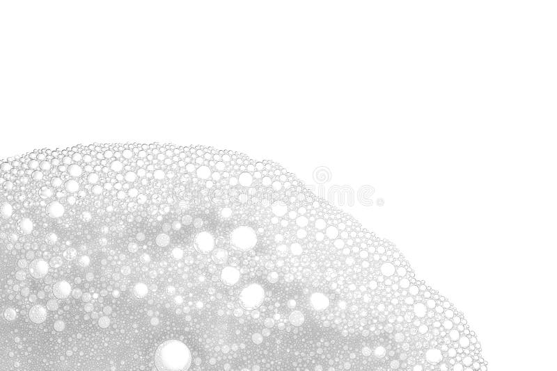 Soft soap foam on white background, top view