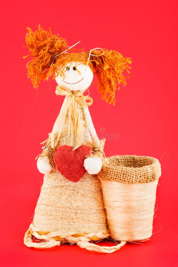 Doll with straw hair stock image. Image of natural, face 32532421
