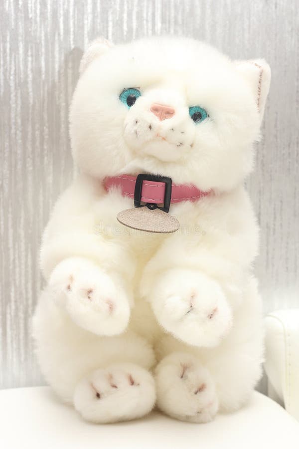 Soft Toy Fluffy Soft White Kitty. Stock Image Image of cute, animal