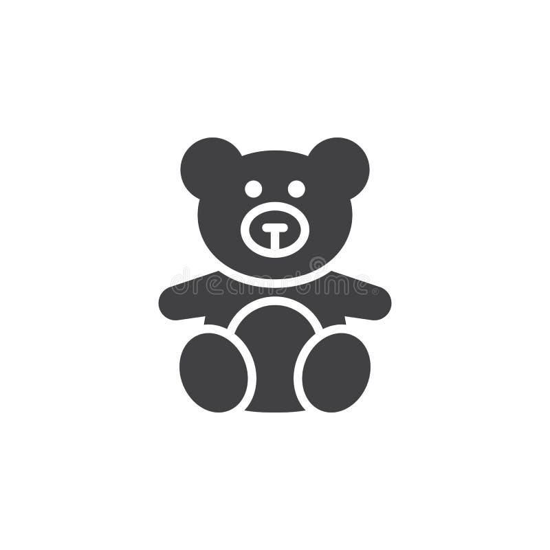 Soft toy, Teddy bear icon vector, filled flat sign, solid pictogram isolated on white, logo illustration vector illustration