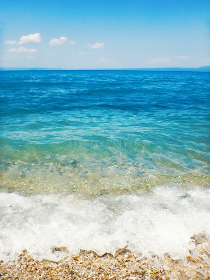 Soft Wave of Blue Ocean on Sandy Beach Background Stock Image Image