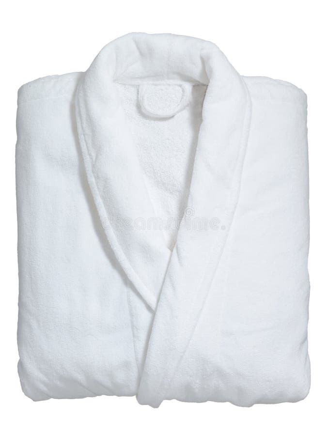 Two Folded White Bath Robes on Hotel Blanket Stock Photo - Image of ...