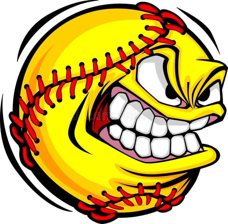 Softball Ball Face Vector Image