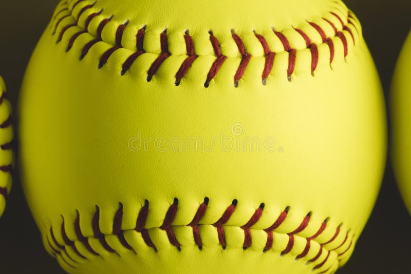 Softball balls close up stock photo. Image of baseballs 168120136