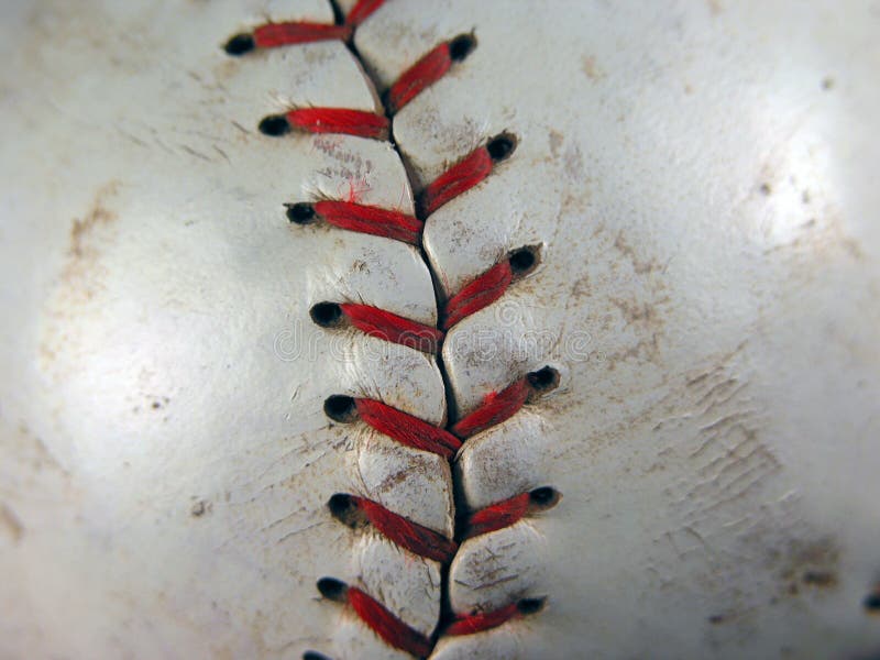 Softball Closeup Of Stitching Stock Photo Image of passtime, stitch