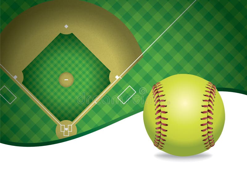 Softball en Gebieds de Illustratie van Copyspace