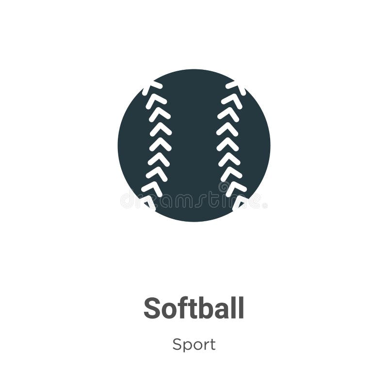 Softball Vector Icon on White Background. Flat Vector Softball Icon Symbol Sign from Modern