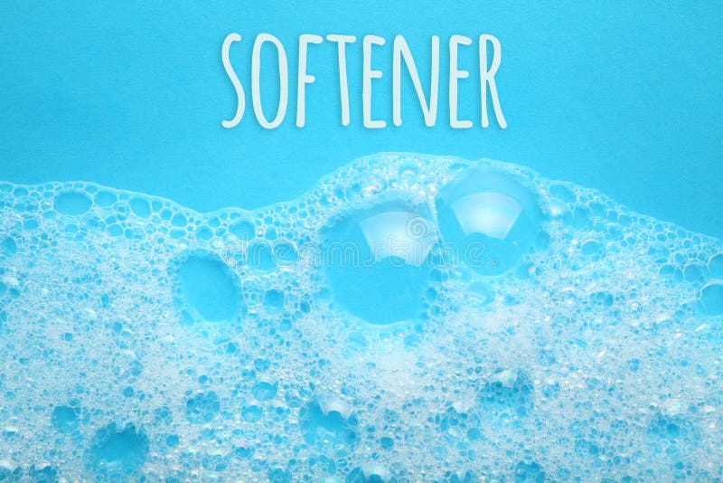 Softener concept. Soap suds foam and bubbles from detergent.