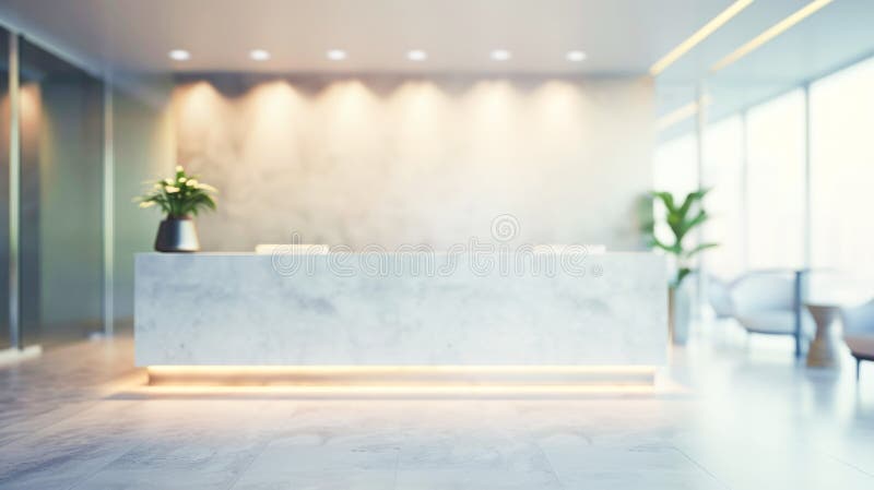 A softly blurred shot of a modern reception area in a corporate office a softly blurred shot of a modern reception area in a vector illustratie