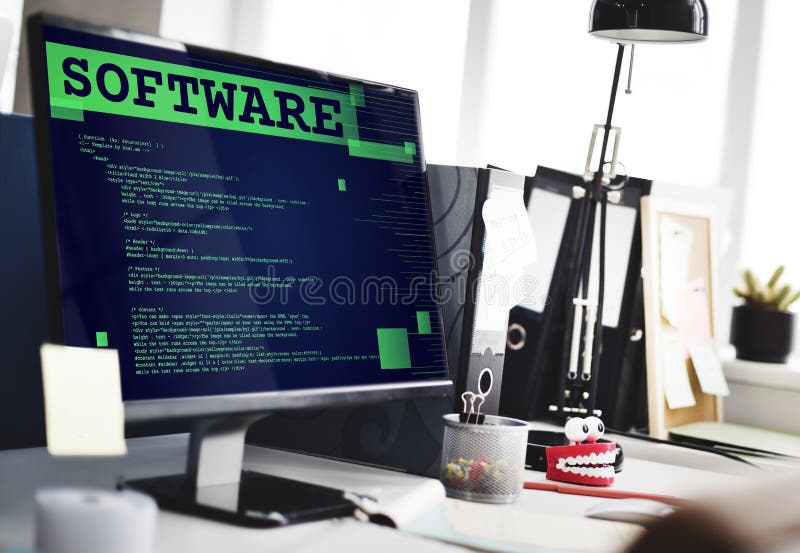 Software Application Programming Developer Technology Concept stock photo