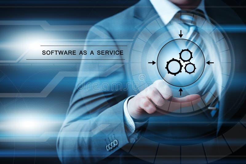 Software as a Service Network Internet Business Technology Concept stock images