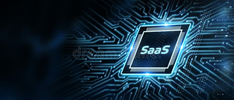 Software as a Service SaaS. Software concept. Business, modern technology, internet and networking concept stock illustration