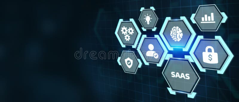 Software as a Service SaaS. Software concept. Business, modern technology, internet and networking concept stock illustration