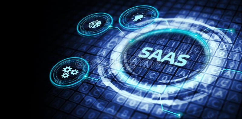 Software as a Service SaaS. Software concept. Business, modern technology, internet and networking concept stock illustration