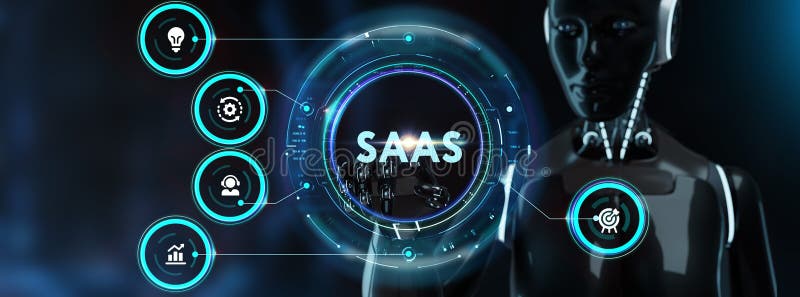 Software as a Service SaaS. Software concept. Business, modern technology, internet and networking concept. 3d render vector illustration