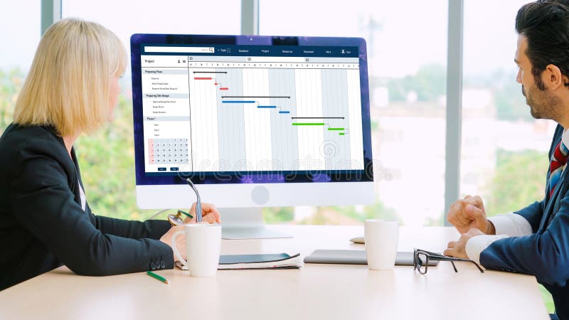 Software de planificación de proyectos para la gestión de proyectos de empresas móviles foto de archivo libre de regalías