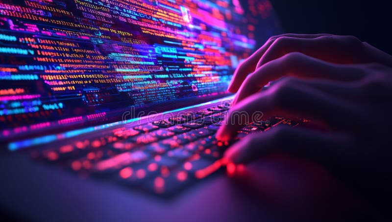A software developer codes on a tablet and laptop, utilizing digital technology and agile methodology for application. Software methodology stock images, royalty-free photos and pictures